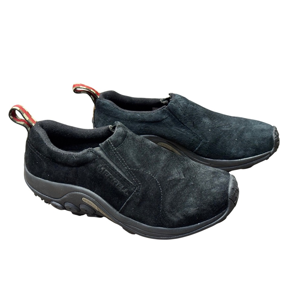 Merrell Jungle Moc Mens Black Suede Slip On Shoes Size 9.5 W